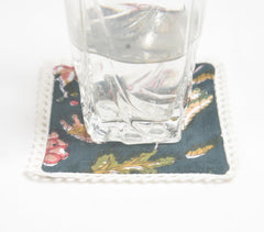 Floral Blue Cotton Coasters (Set of 6)