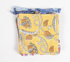 Assorted Block Printed Cotton Coasters (set of 6)