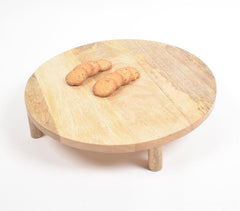 Natural Mango Wood Round Cake Stand