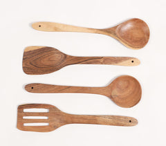 Acacia Wood Classic Spatulas (Set of 4)