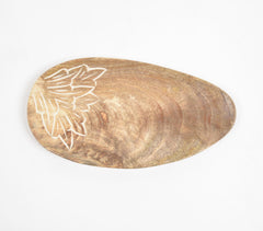 Carved Mango Wood Abstract Platter