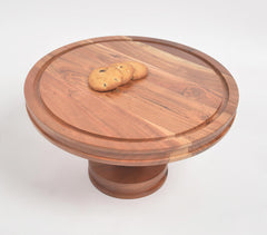 Farmhouse Raw Acacia Wood Cake Stand