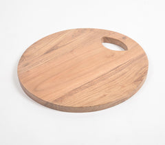 Sleek Round Natural Wooden Chopping Board