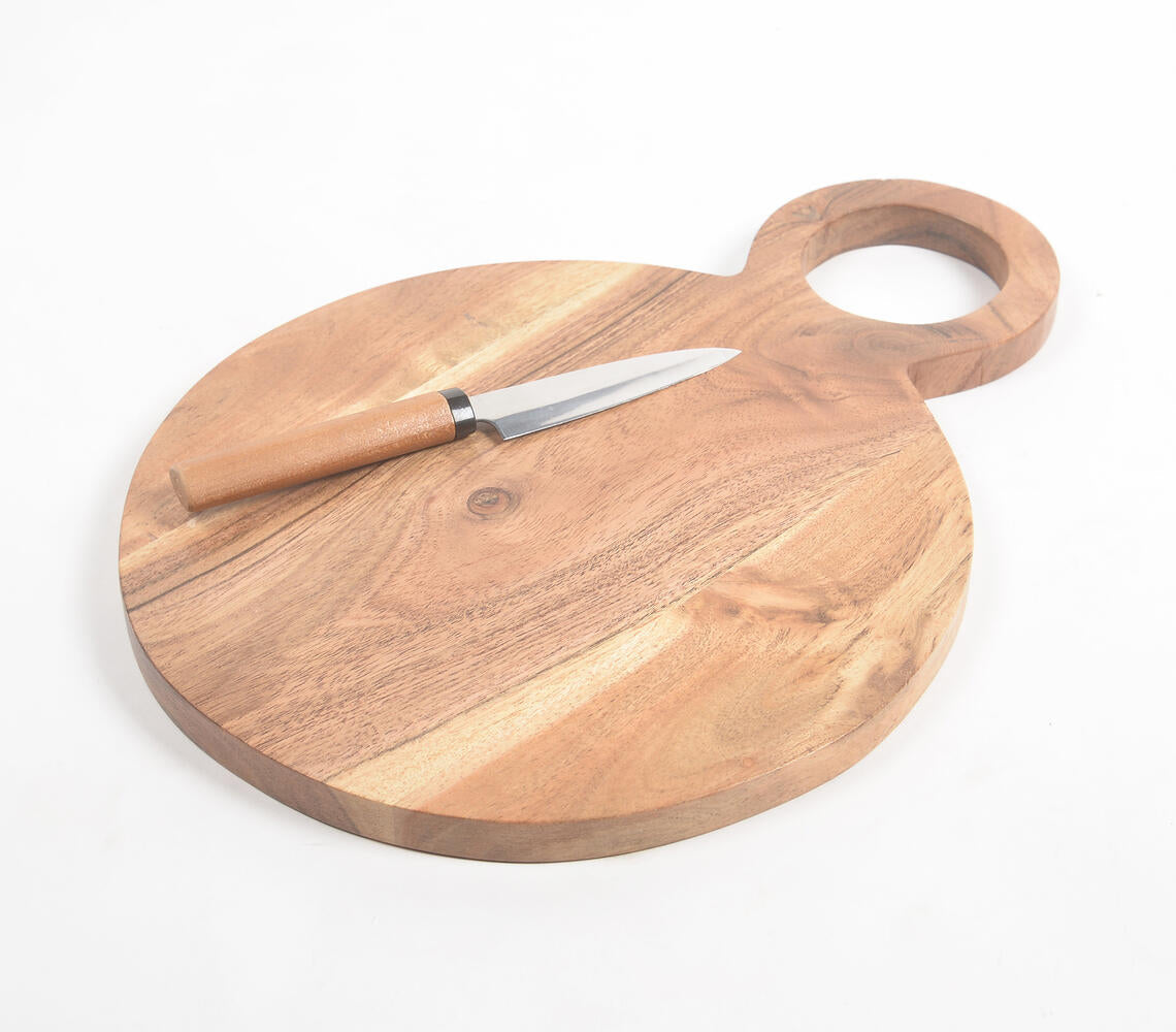 Natural Acacia Wood Round Chopping Board