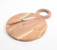 Natural Acacia Wood Round Chopping Board