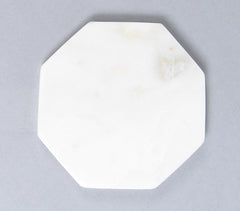 Classic Octagonal White Marble Coasters (Set of 4)