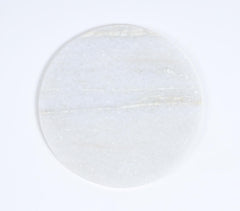 Classic Round White Marble Coasters (Set of 4)