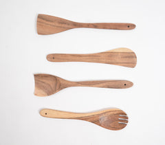 Assorted Acacia Wood Cooking Spoons (set of 4)