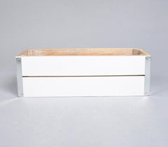 Farmhouse White Raw Mango Wood Storage Box