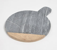 Classic Fusion Wood & Stone Round Chopping Board