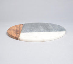 Colorblocked Marble & Acacia Wood Chopping Board