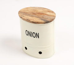 Onion-Typographic Ribbed Galvanized Iron Storage Box