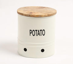 Potato-Typographic Ribbed Galvanized Iron Storage Box