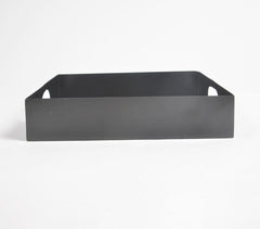 Enameled Metallic Tray with Cut-Out Handles