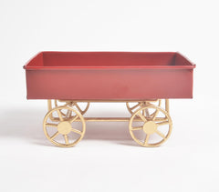 Enameled Iron Scarlet Serving Cart