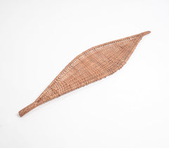 Woven Brown Boat-Shaped Wicker Platter