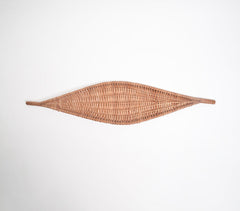Woven Brown Boat-Shaped Wicker Platter