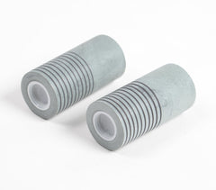 Turned Grey Stone Salt & Pepper Shakers