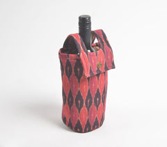 Ikat fabric wine Bottle bag