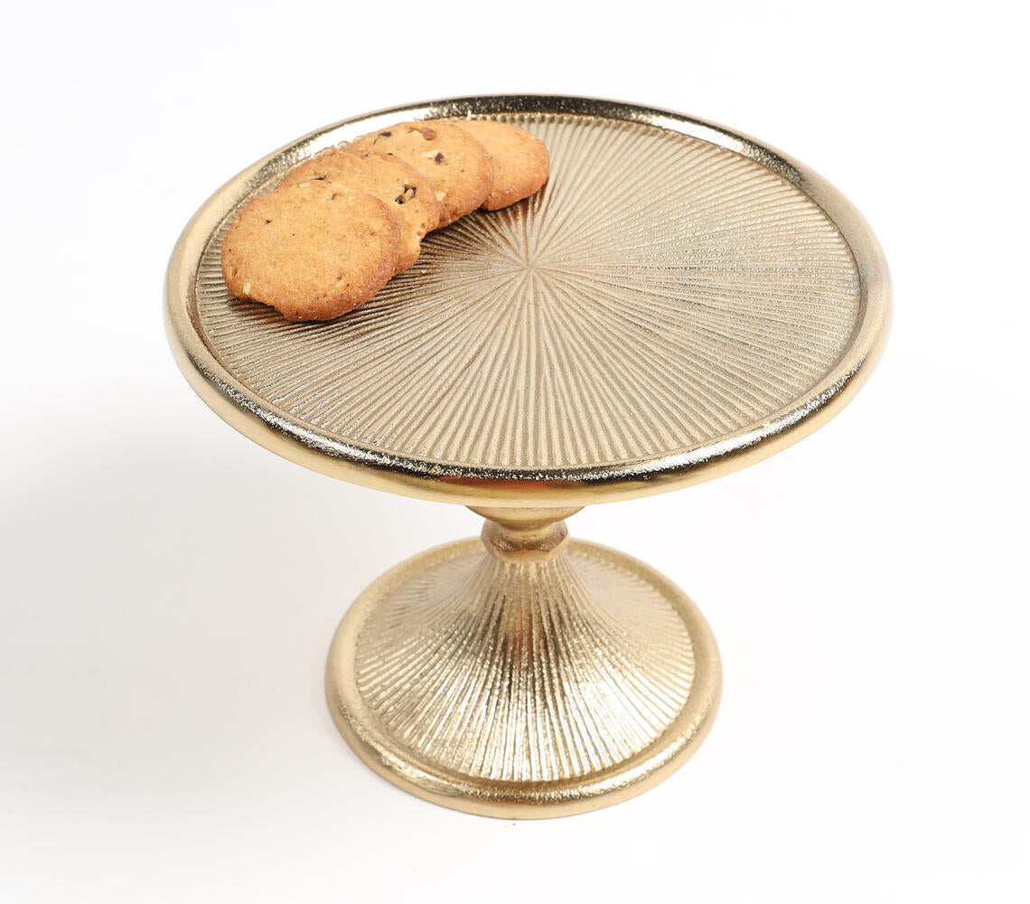 Gold-Toned Aluminium Ribbed Cake Stand