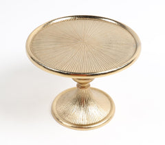 Gold-Toned Aluminium Ribbed Cake Stand