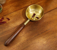 Brass Pan with Wooden Handle