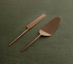 Stainless Steel Rose-Gold Cake Servers (Set of 2)