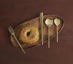 Hammered Steel Gold-Toned Cutlery (Set of 4)