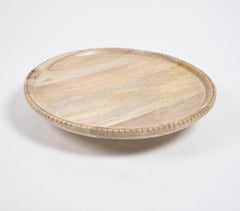 Hand Carved Raw Rosewood Cake Stand