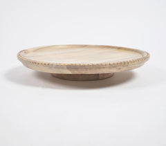 Hand Carved Raw Rosewood Cake Stand