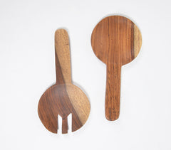 Natural Wooden Salad Servers (Set of 2)