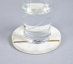 Minimal Marble & Brass Coasters (set of 4)