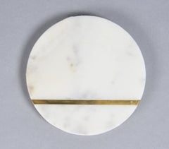 Minimal Marble & Brass Coasters (set of 4)