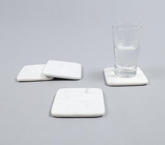 Hand Cut natural Marble Coasters (set of 4)