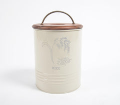 Grain Storage Metallic Barrel With Wooden Lid