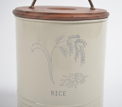 Grain Storage Metallic Barrel With Wooden Lid