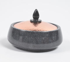Noir Marble Trinket Box with Copper Lid