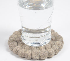Clustered Felt Pom-Pom Coasters (Set of 4)