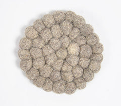 Clustered Felt Pom-Pom Coasters (Set of 4)