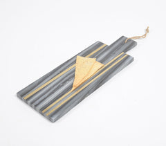 Stripe Inlaid Marble Cheese Board