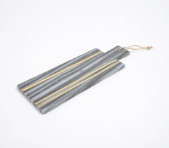 Stripe Inlaid Marble Cheese Board
