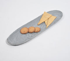 Hand Carved Grey Slate Oblong Tray
