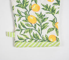 Hand Block Printed Tropical Citrus Oven Mitten