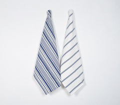 Beachy Striped Cotton Dish Towels (set of 2)