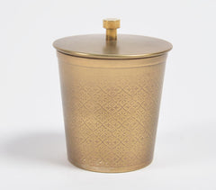 Floral Engraved Brass Sugar Jar