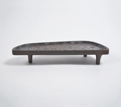 Asymmetric Textured Wooden Tripod Platter
