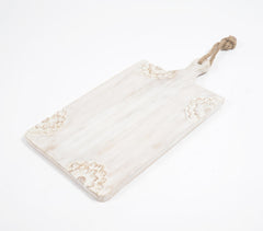 Distress Painted & Engraved Wooden Chopping Board