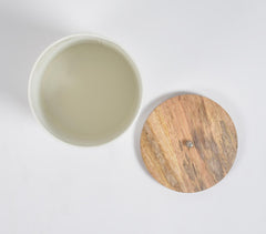 Galvanized Iron 'Bakery' Storage Jar with Wooden Lid
