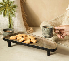 Innate Tri-Legged Wooden Serving Platter