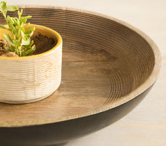 Wood Turned Shallow Tranquil Multipurpose Bowl